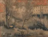Henryk Lewensztadt, Ogród, 1947, pastel, papier