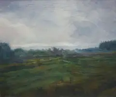 Mécislas De Rakowski, PEJZAŻ, olej, płótno