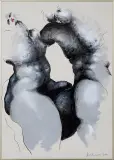 Andrzej Domżalski, Z CYKLU PARA, 2016, akryl, flamaster, ołówek, karton jasnobeżowy