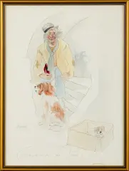 Alice Huertas, KLOSZARD PARYSKI, akwarela, tusze barwne, pióro, papier