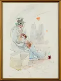 Alice Huertas, KLOSZARD PARYSKI, akwarela, tusze barwne, pióro, papier