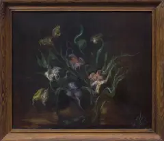 Bożena Wahl, Kwiaty, 1979, olej, płótno