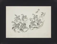 Jan Marcin Szancer, Baśń o rudobrodym koźle, 1974, tusz, patyk, papier