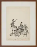 Jan Marcin Szancer, Przygody rycerza Szaławiły, 1975, tusz patyk, gwasz biały, papier kremowy