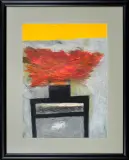 Bukiet na stołku (Bukiet z żółtym pasem) by Stanisław Rodziński, 2003, pastel olejny, papier, offered Dec 2017