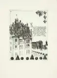 Tadeusz Michał Siara, List znad Loary, 1993, akwaforta, papier kremowy