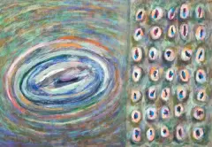 Kompozycja by Anna Sławkowska-Rode, 1997, gwasz, karton, offered Dec 2017
