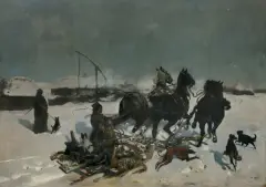 Józef Chełmoński, NOC KSIĘZYCOWA 1876, olej, płótno