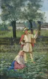 Ludwik Wiesiołowski, W SŁOŃCU, 1890, olej, płótno naciągnięte na sklejkę