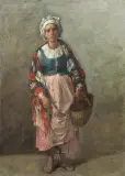 Hipolit Lipiński, WIEŚNIACZKA SPOD KRAKOWA, olej, płótno
