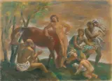 Wacław Borowski, SIELANKA, ok. 1925, pastel, ołówek, papier