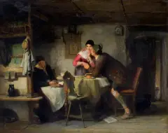 Friedrich Ortlieb, SKRADZIONY POCAŁUNEK, ok. 1890, olej, płótno