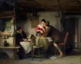 Friedrich Ortlieb, SKRADZIONY POCAŁUNEK, ok. 1890, olej, płótno