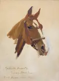 KASZTANKA MARSZAŁKA, 20 września 1927 by Wojciech Kossak, olej, tektura, sold Dec 2017