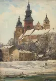 WAWEL W ZIMIE by Władysław Chmieliński, olej, płótno, sold Dec 2017