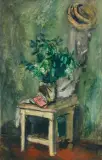 Zygmunt Menkes, MARTWA NATURA Z KAPELUSZEM I BUKIETEM BZU,ok 1930