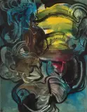 Alfred Lenica, IMAGINACJA, 1969, olej, płótno