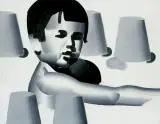 Rafał Bujnowski, DZIECKO NA PLAŻY, 2002, olej, płótno