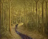 ZŁOTA ALEJA by Jacek Yerka, 2017, akryl, płótno, sold Dec 2017