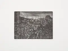 Krystyna Hierowska, PRZYSTAŃ, 1979, akwaforta, akwatinta, papier