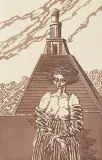 KOBIETA NA TLE WIEŻY by Jan Lebensztejn, 1985, litografia barwna, papier, sold Nov 2017
