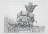 Trawnikosiarz miniaturowy by Jacek Yerka, 2017, ołówek, papier, sold Nov 2017