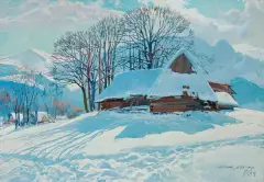 Leszek Stańko, Zima pod Giewontem, 1968, olej, płótno