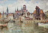 Walter Ziegler, Gdańsk, Długie Pobrzeże, ok. 1920, olej, płótno