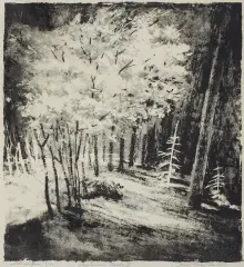 Szklarska Poręba III by Aleksander Sołtan, lata 50. XX w., litografia, papier kremowy, sold Oct 2017