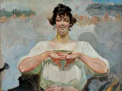 Jacek Malczewski, PYTIA, 1922, olej, tektura