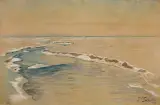 Julian Fałat, RZEKA ZIMĄ, 1919, pastel, kredka, tektura