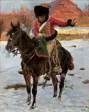 HUZAR NAPOLEOŃSKI, 1894-1896 by Wojciech Kossak, 1907, olej, płótno, offered Oct 2017