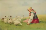 Adam Setkowicz, GĘSIARKA, olej, płótno