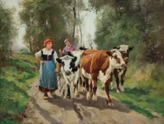 Julien Jos, POWRÓT Z POLA, olej, płótno