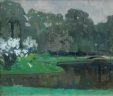 Henryk Szczyglinski, W PARKU, 1906, olej, tektura