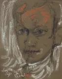 PORTRET JANA LESZCZYŃSKIEGO, 6 X 1931 by Stanisław Ignacy Witkiewicz, pastel, cienki karton brązowy, sold Oct 2017