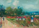 POLA KWIATOWE W VERRIERES-LE-BUISSON, ok 1960 by Jakub (Jacques) Zucker, olej, płótno, offered Oct 2017