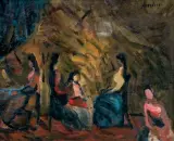 Alfred Aberdam, KOBIETY WE WNĘTRZU, 1937, olej, płótno