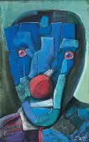 Stasys Eidrigevičius, PŁACZĄCY KLAUN, lata 90. XX w., pastel, papier