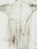 Magdalena Abakanowicz, Z CYKLU KATARSIS, 1985, miękki werniks, akwaforta, odbitka w kol. sepii