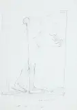 BEZ TYTUŁU (SZKIC DO OBRAZU) by Zdzisław Beksiński, ołówek, papier, offered Sep 2017
