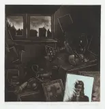 Tadeusz Jackowski, MARTWA NATURA Z NIEDOKOŃCZONYM PORTRETEM, 1978, mezzotinta, papier