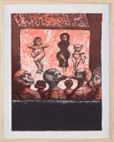 DOUBLE JEU (PODWÓJNA GRA) by Jan Lebensztejn, 1972, litografia barwna, papier, sold Sep 2017