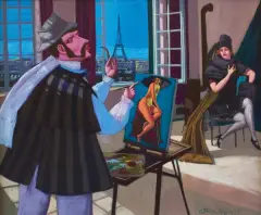 Jacek Pałucha, PEWNEGO RAZU W PARYŻU, 2017, olej, płótno