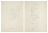 SZKICE DO OBRAZÓW by Zdzisław Beksiński, ołówek, papier kremowy, sold Aug 2017
