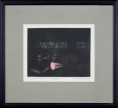 Tadeusz Jackowski, MARTWA NATURA Z KLEPSYDRĄ, 1982, mezzotinta