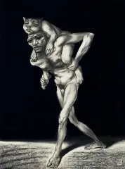 Adam Hoffmann, BEZ TYTUŁU, 1971, pastel, tusz, papier