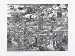 Jerzy Jędrysiak, ANDREUSA KAZANIE DO PTAKÓW, 1994, linoryt, papier