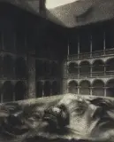 Włodzimierz Kotkowski, RENESANS NA WAWELU, 1984, mezzotinta, papier