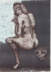 SUZANNE by Jan Lebensztejn, 1973, litografia barwna, papier, sold Jun 2017
